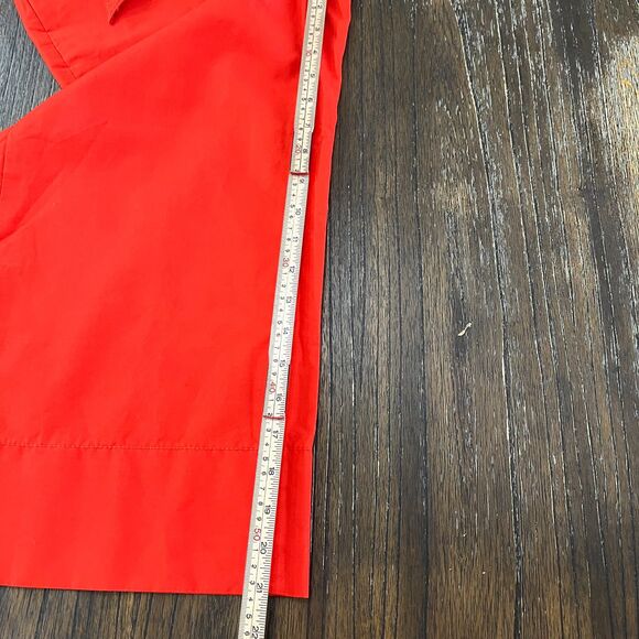 Kate Spade Slub Cotton Bow Tie Waist Culotte Pants Red Size 00 NWT - Picture 9 of 12